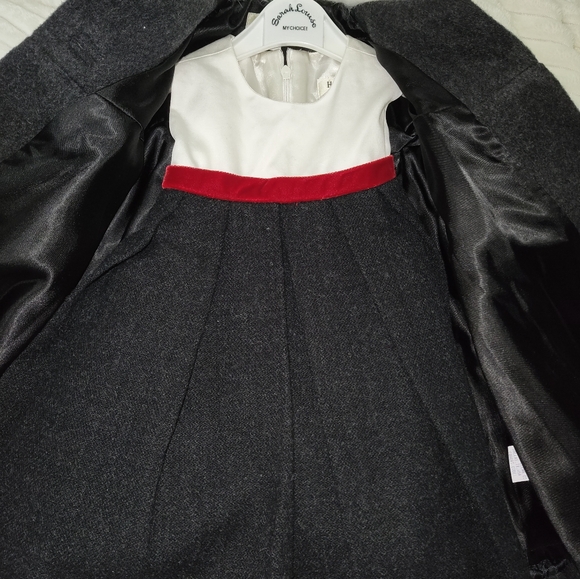 Helena Girl's Size 12 Mo. Dark Gray Wool - Like Set Dress & Coat NWT - Picture 7 of 16